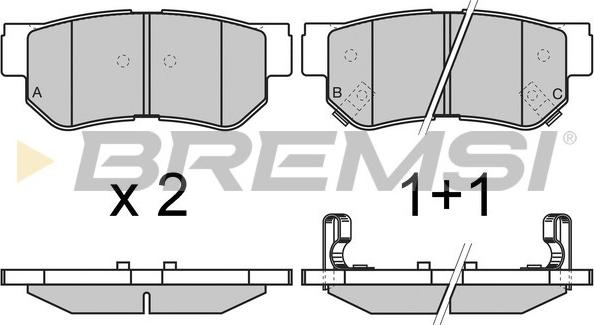 Bremsi BP2966 - Тормозные колодки, дисковые, комплект autosila-amz.com