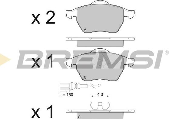 Bremsi BP2984 - Тормозные колодки, дисковые, комплект autosila-amz.com