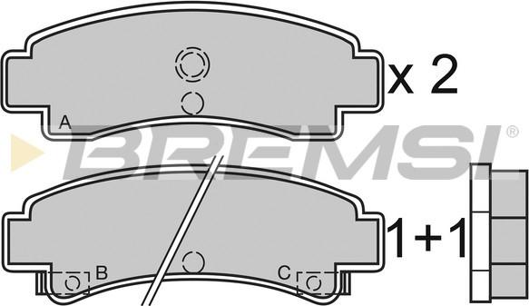 Bremsi BP2442 - Тормозные колодки, дисковые, комплект autosila-amz.com