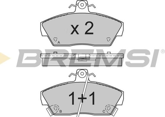 Bremsi BP2484 - Тормозные колодки, дисковые, комплект autosila-amz.com