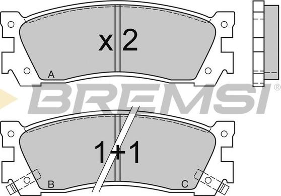 Bremsi BP2422 - Тормозные колодки, дисковые, комплект autosila-amz.com