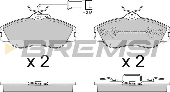 Bremsi BP2478 - Тормозные колодки, дисковые, комплект autosila-amz.com