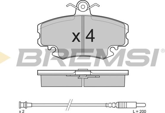 Bremsi BP2590 - Тормозные колодки, дисковые, комплект autosila-amz.com