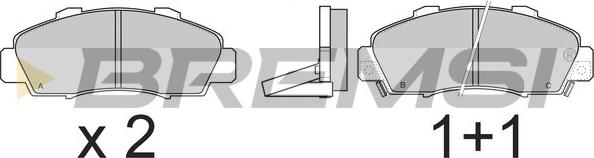 Bremsi BP2543 - Тормозные колодки, дисковые, комплект autosila-amz.com