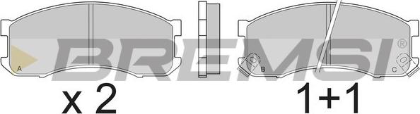 Bremsi BP2504 - Тормозные колодки, дисковые, комплект autosila-amz.com