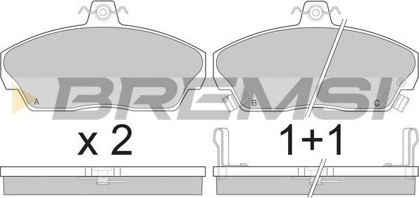 Bremsi BP2502 - Тормозные колодки, дисковые, комплект autosila-amz.com