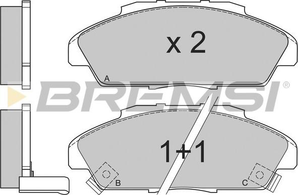 Bremsi BP2519 - Тормозные колодки, дисковые, комплект autosila-amz.com