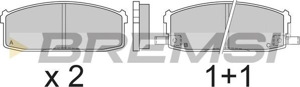 Bremsi BP2510 - Тормозные колодки, дисковые, комплект autosila-amz.com