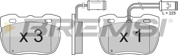 Bremsi BP2518 - Тормозные колодки, дисковые, комплект autosila-amz.com