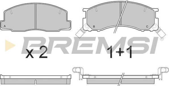 Bremsi BP2539 - Тормозные колодки, дисковые, комплект autosila-amz.com