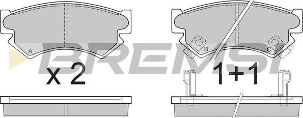 Bremsi BP2534 - Тормозные колодки, дисковые, комплект autosila-amz.com