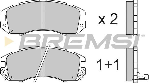Bremsi BP2535 - Тормозные колодки, дисковые, комплект autosila-amz.com