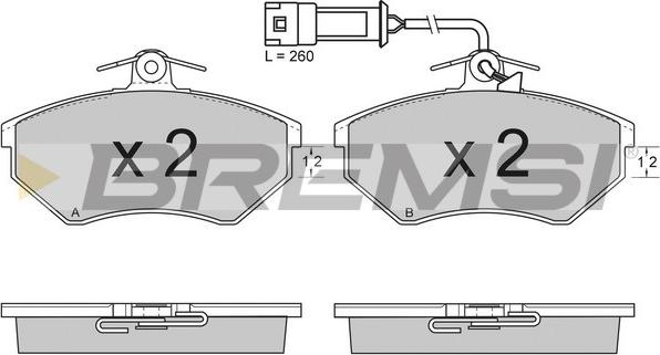 Bremsi BP2533 - Тормозные колодки, дисковые, комплект autosila-amz.com