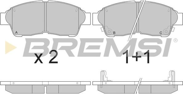 Bremsi BP2526 - Тормозные колодки, дисковые, комплект autosila-amz.com