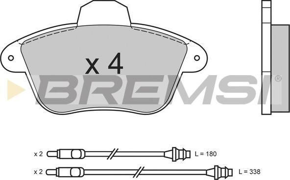 Bremsi BP2522 - Тормозные колодки, дисковые, комплект autosila-amz.com