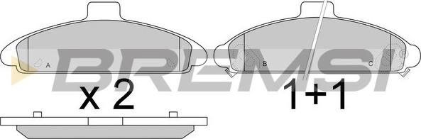 Bremsi BP2579 - Тормозные колодки, дисковые, комплект autosila-amz.com