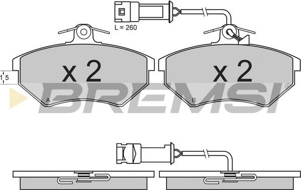 Bremsi BP2644 - Тормозные колодки, дисковые, комплект autosila-amz.com