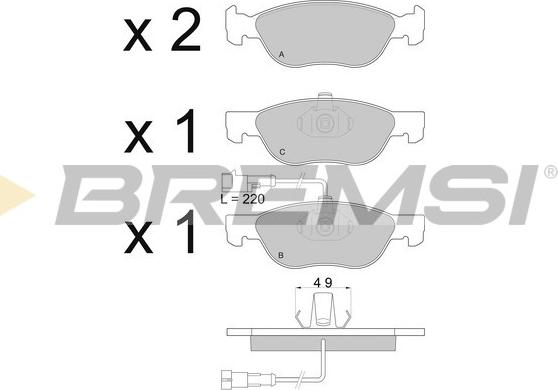 Bremsi BP2666 - Тормозные колодки, дисковые, комплект autosila-amz.com