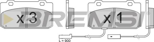 Bremsi BP2608 - Тормозные колодки, дисковые, комплект autosila-amz.com