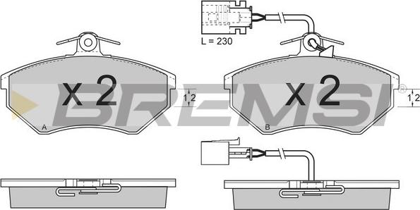 Bremsi BP2638 - Тормозные колодки, дисковые, комплект autosila-amz.com