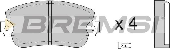 Bremsi BP2073 - Тормозные колодки, дисковые, комплект autosila-amz.com