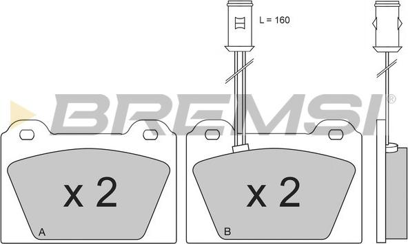 Bremsi BP2164 - Тормозные колодки, дисковые, комплект autosila-amz.com