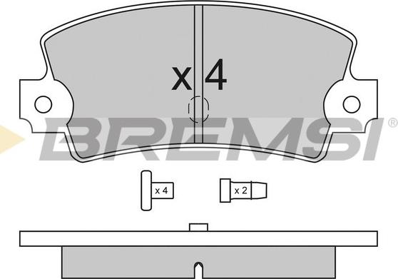 Bremsi BP2114 - Тормозные колодки, дисковые, комплект autosila-amz.com