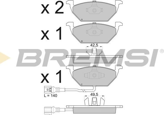 Bremsi BP2848 - Тормозные колодки, дисковые, комплект autosila-amz.com