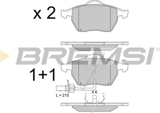 Bremsi BP2816 - Тормозные колодки, дисковые, комплект autosila-amz.com