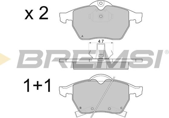 Bremsi BP2813 - Тормозные колодки, дисковые, комплект autosila-amz.com