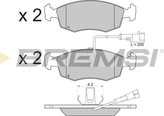 Bremsi BP2817 - Тормозные колодки, дисковые, комплект autosila-amz.com