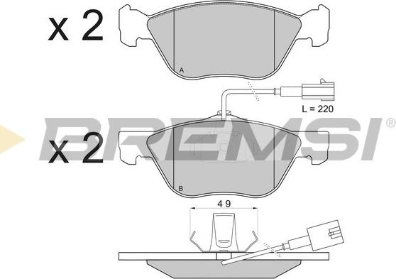 Bremsi BP2838 - Тормозные колодки, дисковые, комплект autosila-amz.com