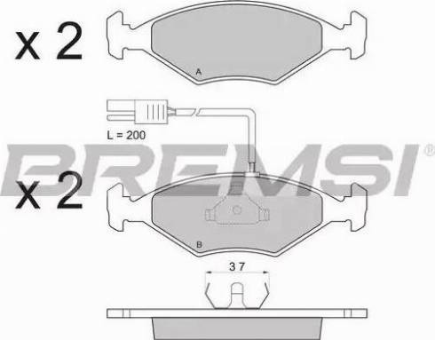 Bremsi BP2823 - Тормозные колодки, дисковые, комплект autosila-amz.com