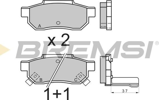 Bremsi BP2396 - Тормозные колодки, дисковые, комплект autosila-amz.com