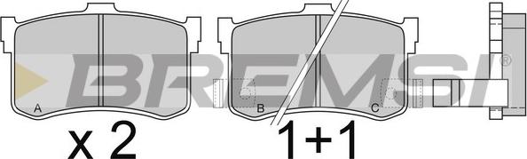 Bremsi BP2372 - Тормозные колодки, дисковые, комплект autosila-amz.com