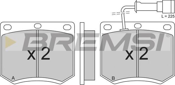 Bremsi BP2205 - Тормозные колодки, дисковые, комплект autosila-amz.com