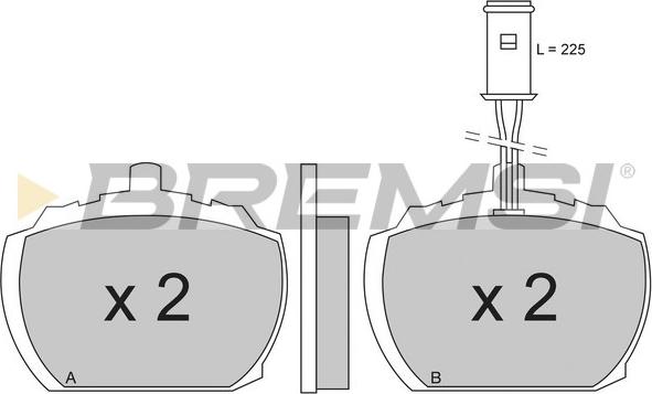 Bremsi BP2207 - Тормозные колодки, дисковые, комплект autosila-amz.com