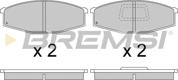 Bremsi BP2235 - Тормозные колодки, дисковые, комплект autosila-amz.com