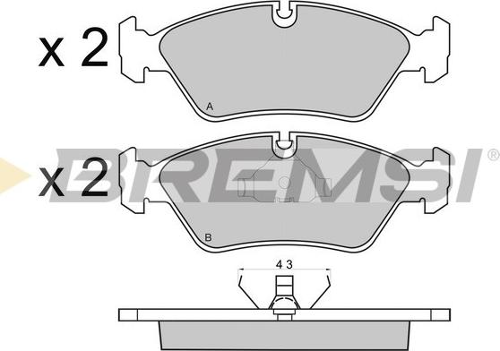 Bremsi BP2231 - Тормозные колодки, дисковые, комплект autosila-amz.com