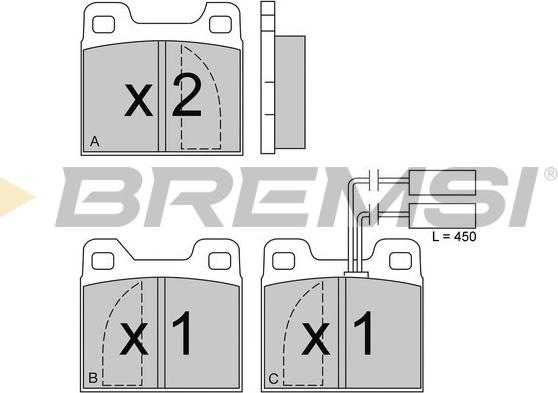 Bremsi BP2225 - Тормозные колодки, дисковые, комплект autosila-amz.com