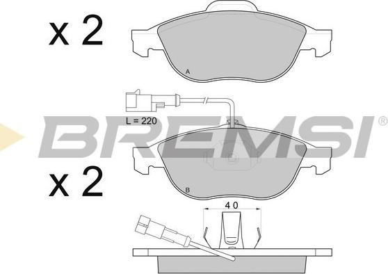 Bremsi BP2746 - Тормозные колодки, дисковые, комплект autosila-amz.com