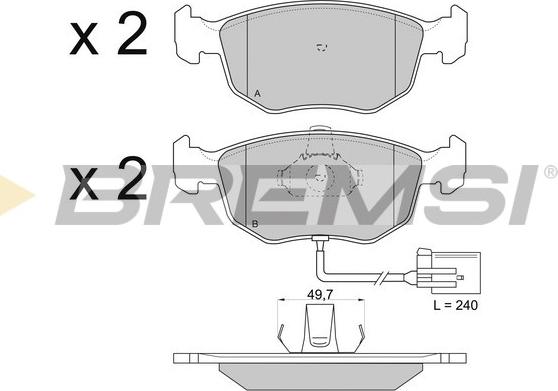 Bremsi BP2707 - Тормозные колодки, дисковые, комплект autosila-amz.com