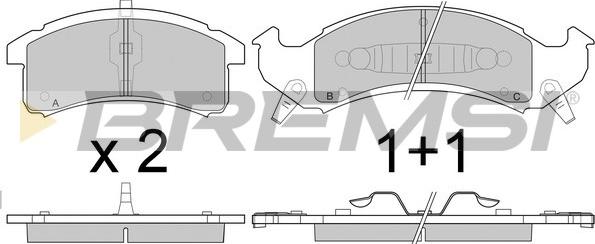 Bremsi BP2789 - Тормозные колодки, дисковые, комплект autosila-amz.com