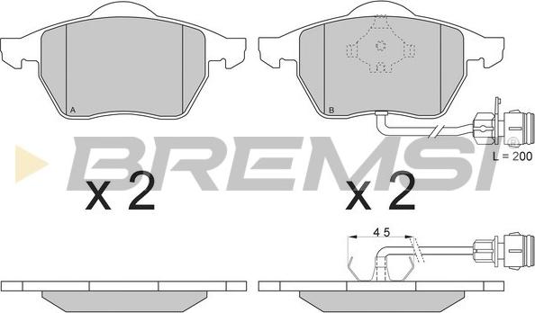 Bremsi BP2733 - Тормозные колодки, дисковые, комплект autosila-amz.com