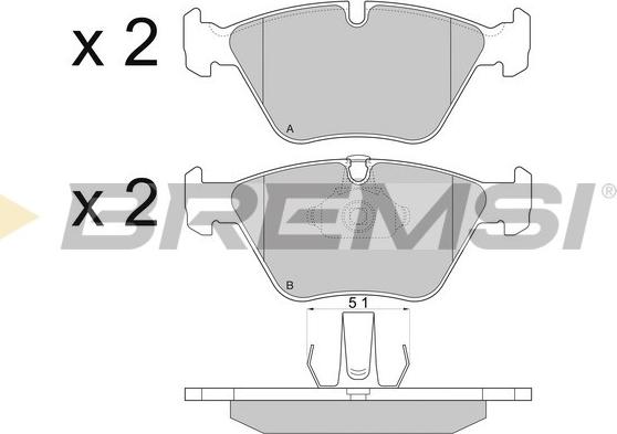 Bremsi BP2773 - Тормозные колодки, дисковые, комплект autosila-amz.com