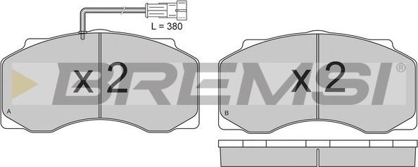 Bremsi BP7300 - Тормозные колодки, дисковые, комплект autosila-amz.com