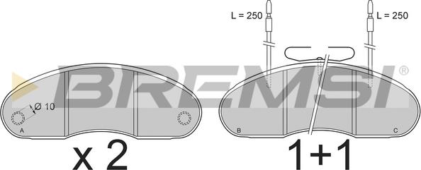 Bremsi BP7243 - Тормозные колодки, дисковые, комплект autosila-amz.com