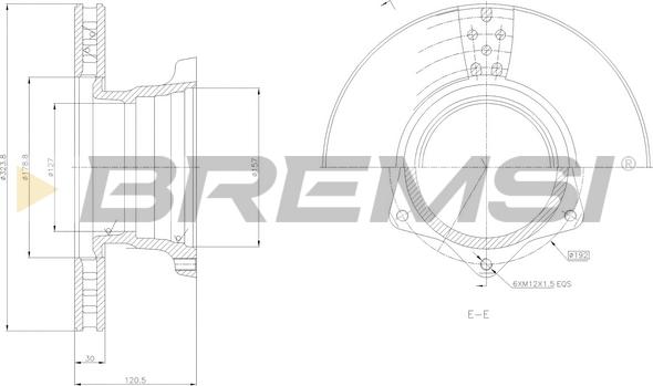 Bremsi CD5165V - Тормозной диск autosila-amz.com
