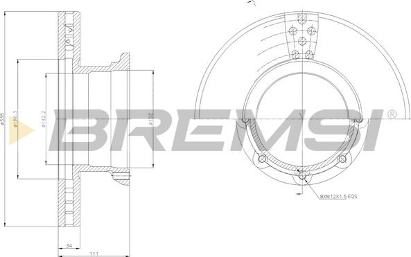 Bremsi CD5188V - Тормозной диск autosila-amz.com