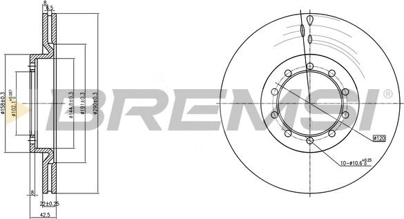 Bremsi CD5183V - Тормозной диск autosila-amz.com